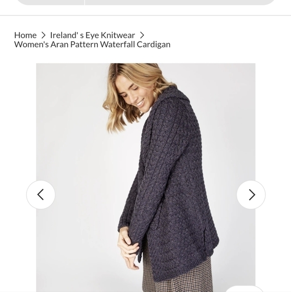 Ireland's Eye Aran Pattern Waterfall Cardigan - Picture 3 of 6